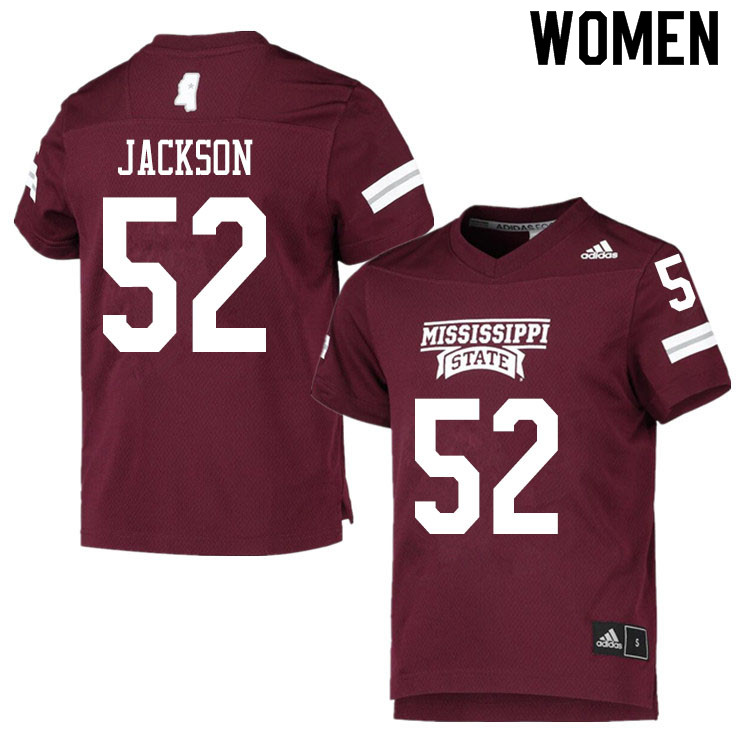 Women #52 Grant Jackson Mississippi State Bulldogs College Football Jerseys Sale-Maroon